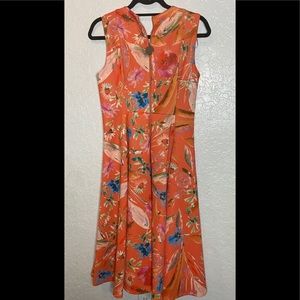 Calvin Klein mini sleeveless zipper orange dress